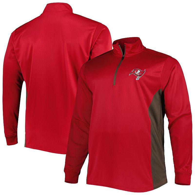 Men's Red Tampa Bay Buccaneers Big & Tall Quarter-Zip Top, Size: 2XLT Product Image