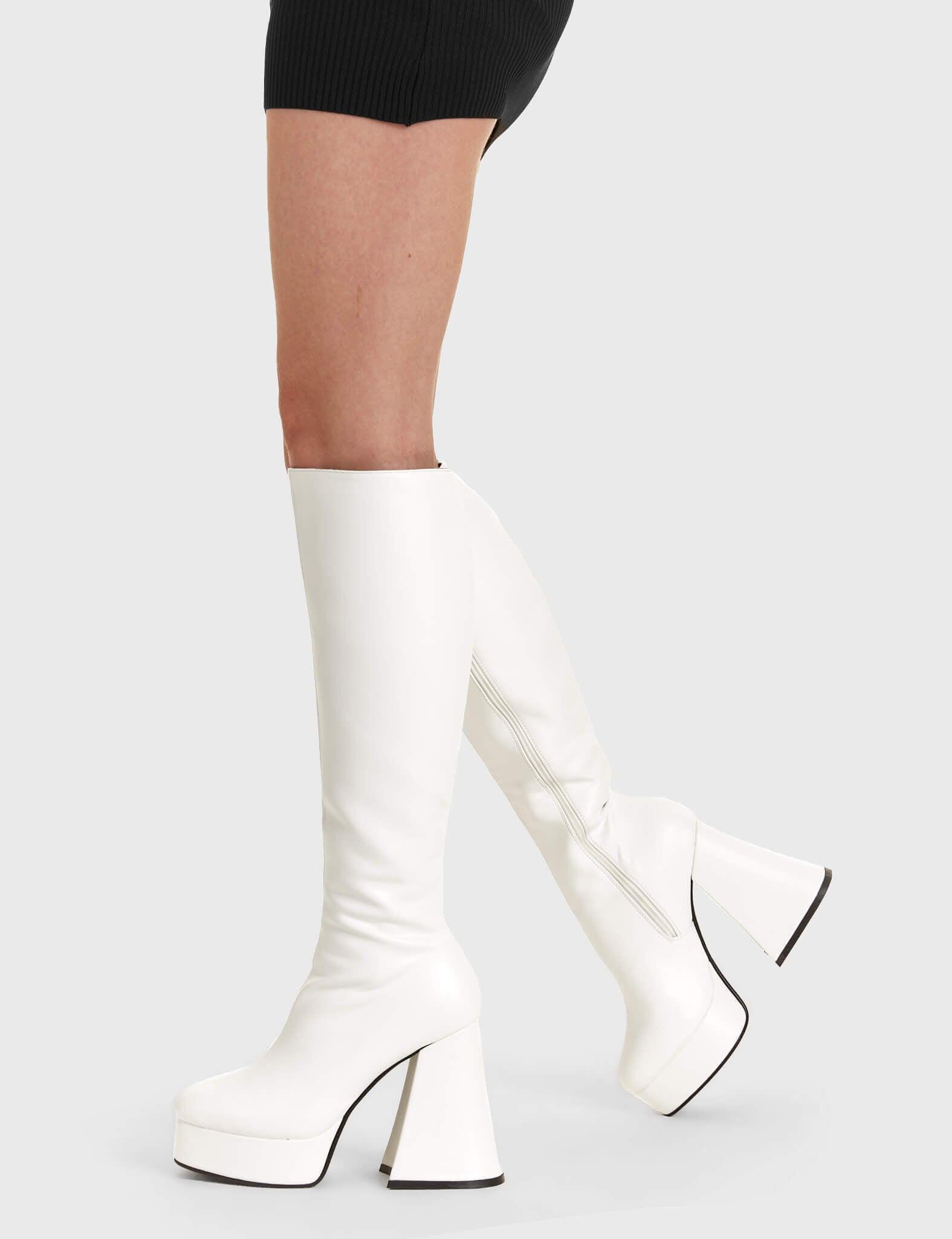 Black Swan Platform Knee High Boots Product Image