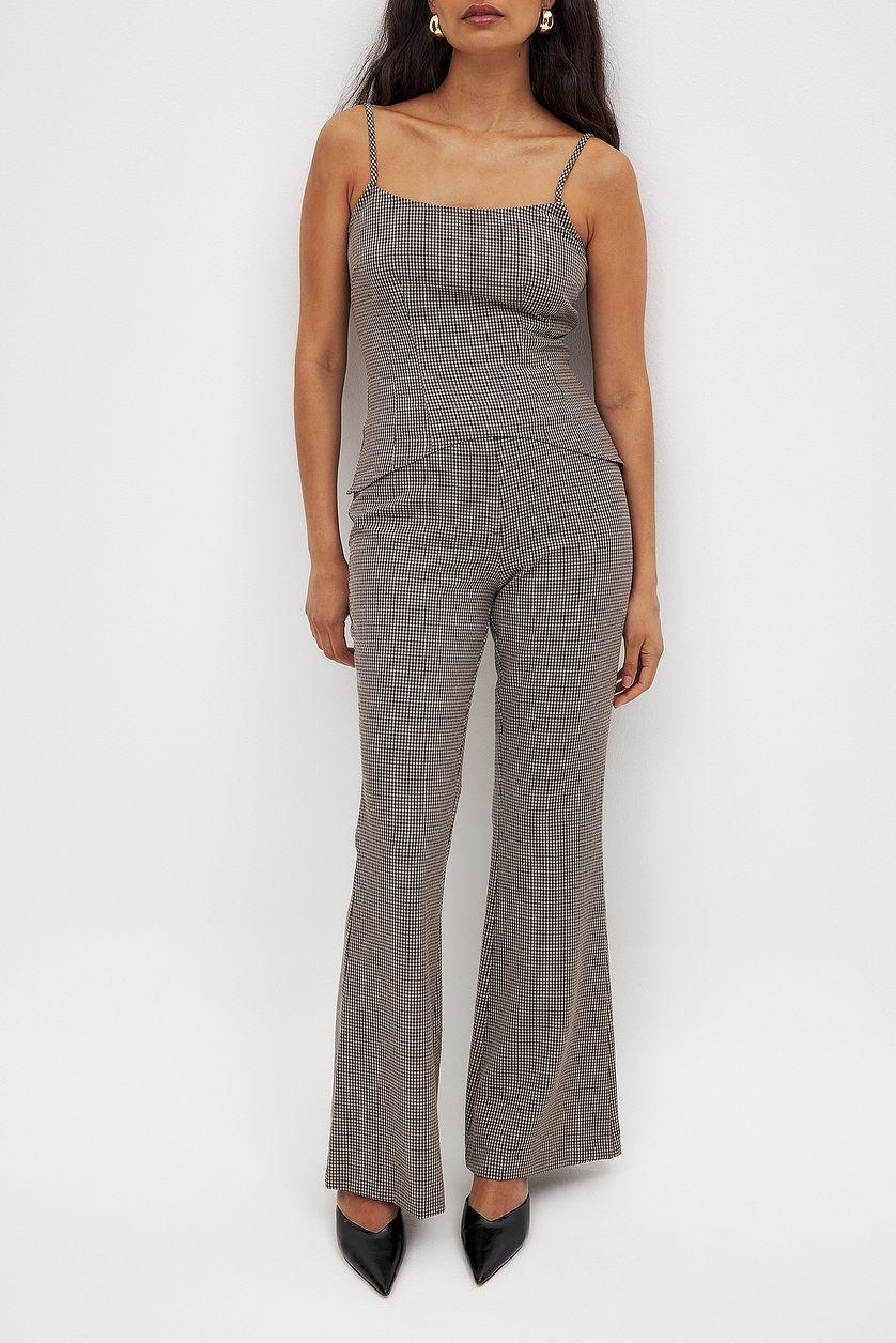 Flared Houndstooth Tailored Pants Product Image