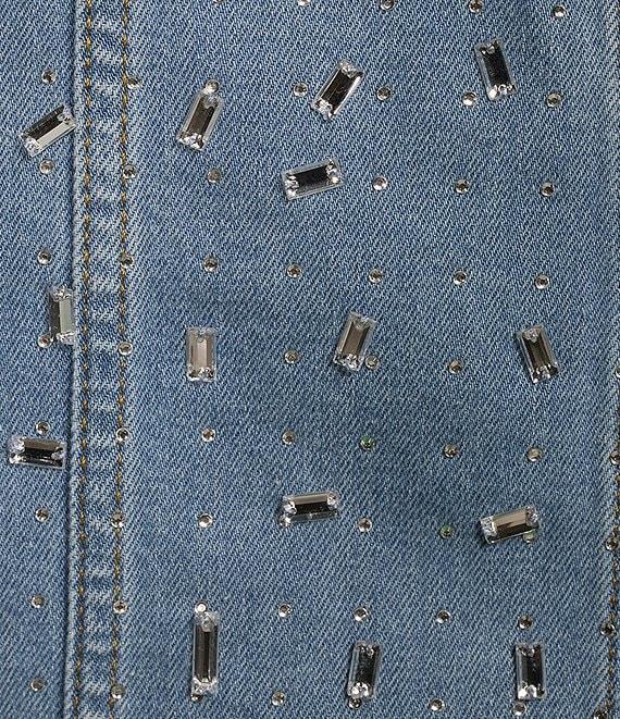 Gianni Bini Abigail Strapless Rhinestone Denim Mini Dress Product Image