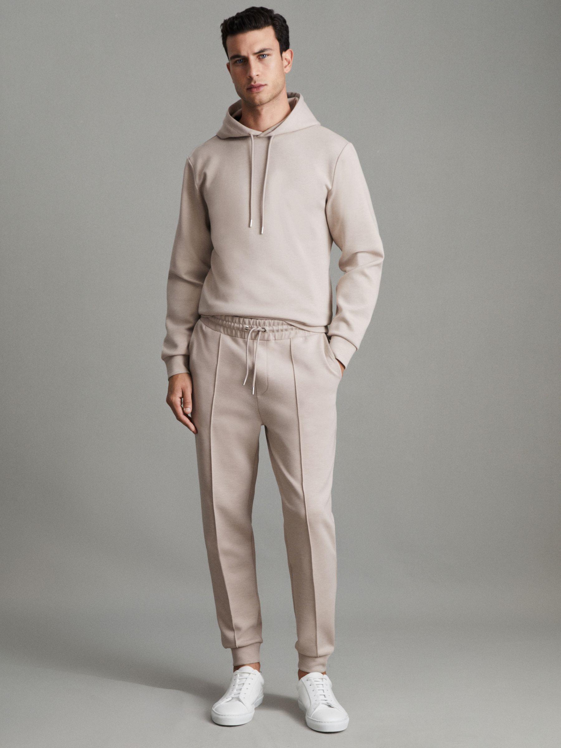 Interlock Jersey Drawstring Joggers in Oatmeal Product Image