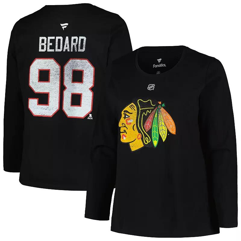 Women's Profile Connor Bedard Black Chicago Blackhawks Plus  Product Image