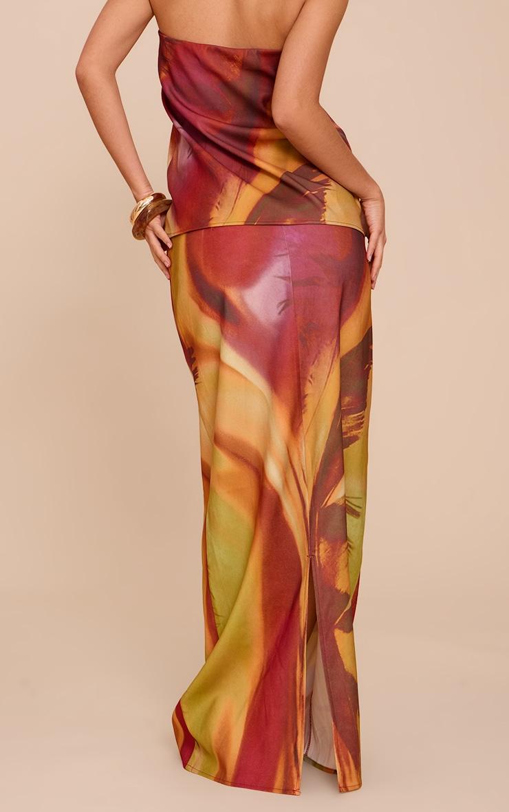  Multi Flower Print Woven Maxi Skirt Product Image