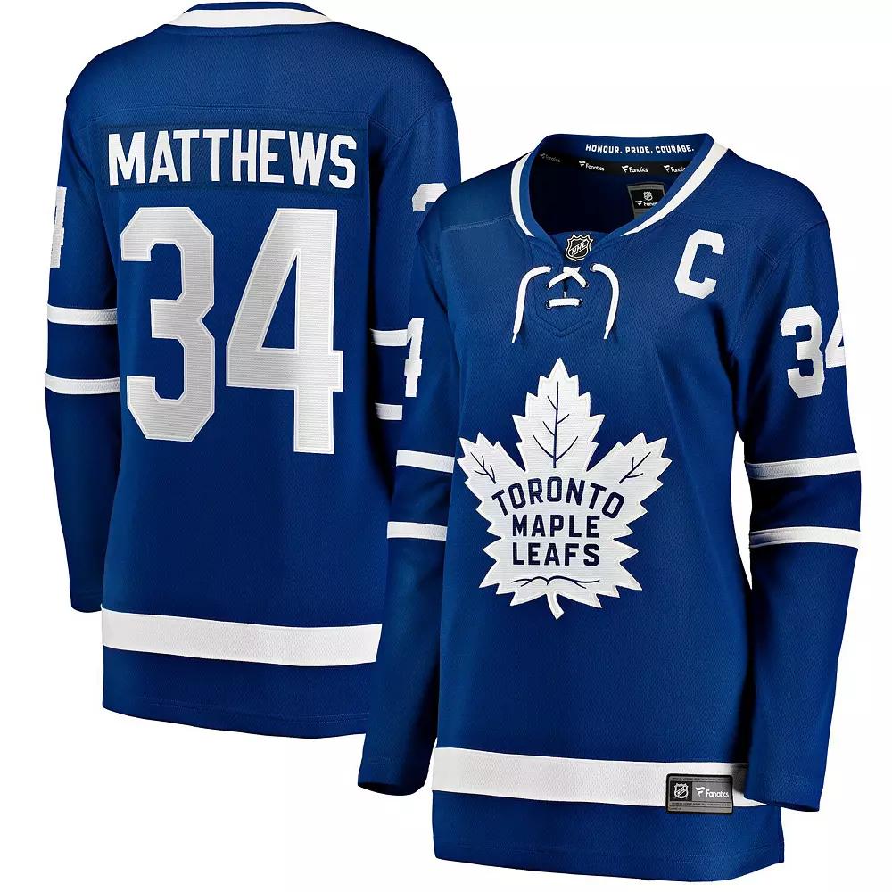 Women's Fanatics Auston Matthews Blue Toronto Maple Leafs Captain Patch Home Breakaway Player Jersey,  Product Image