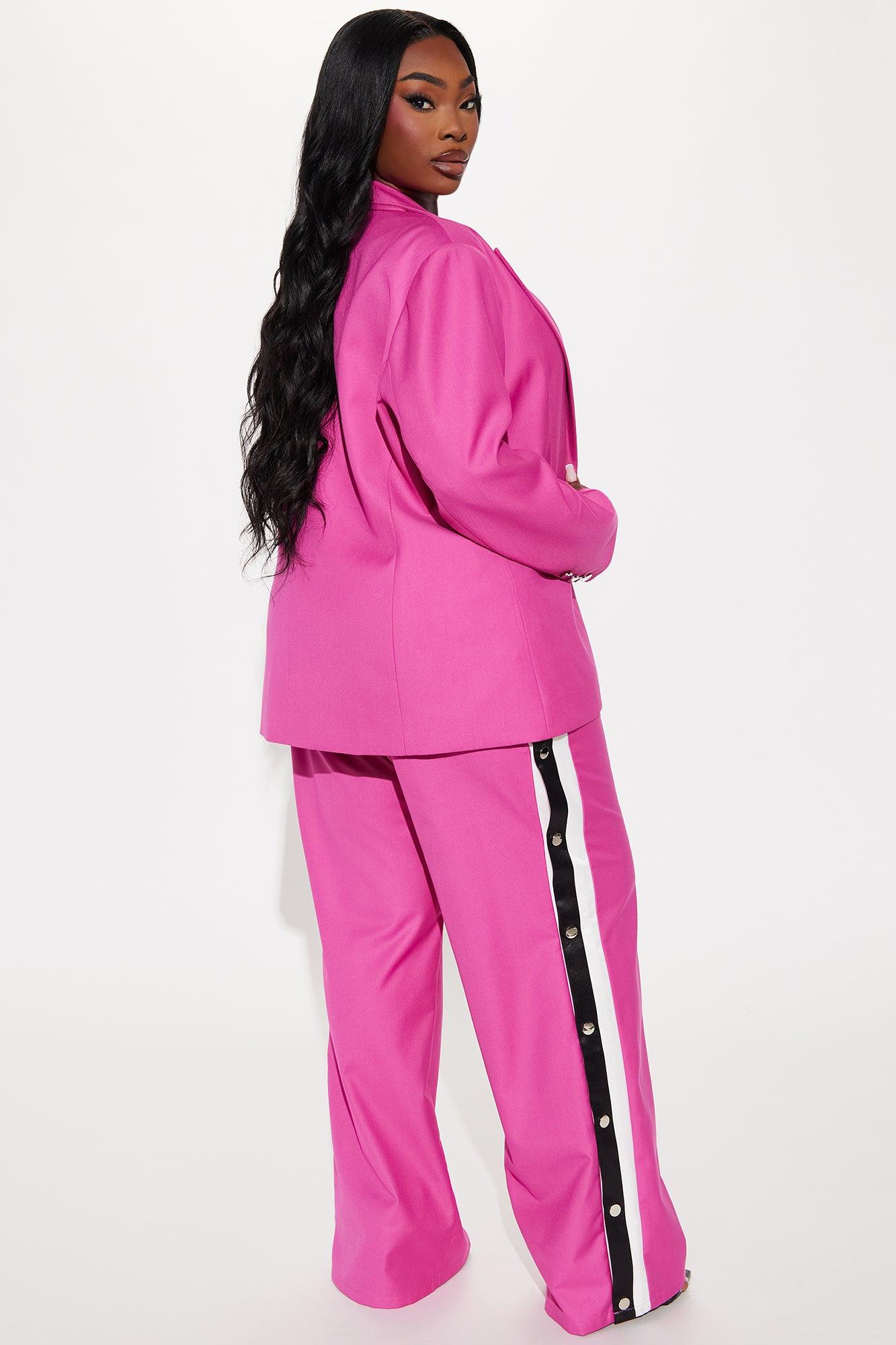 On A Deadline Blazer Pant Set - Pink Product Image