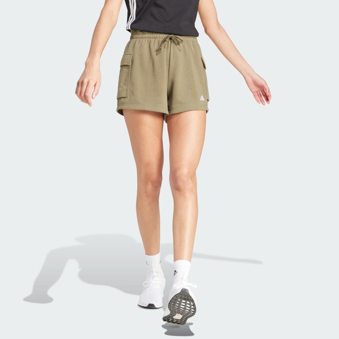 Women's adidas Essentials Small Logo Terry Sportswear Cargo Shorts,  Product Image