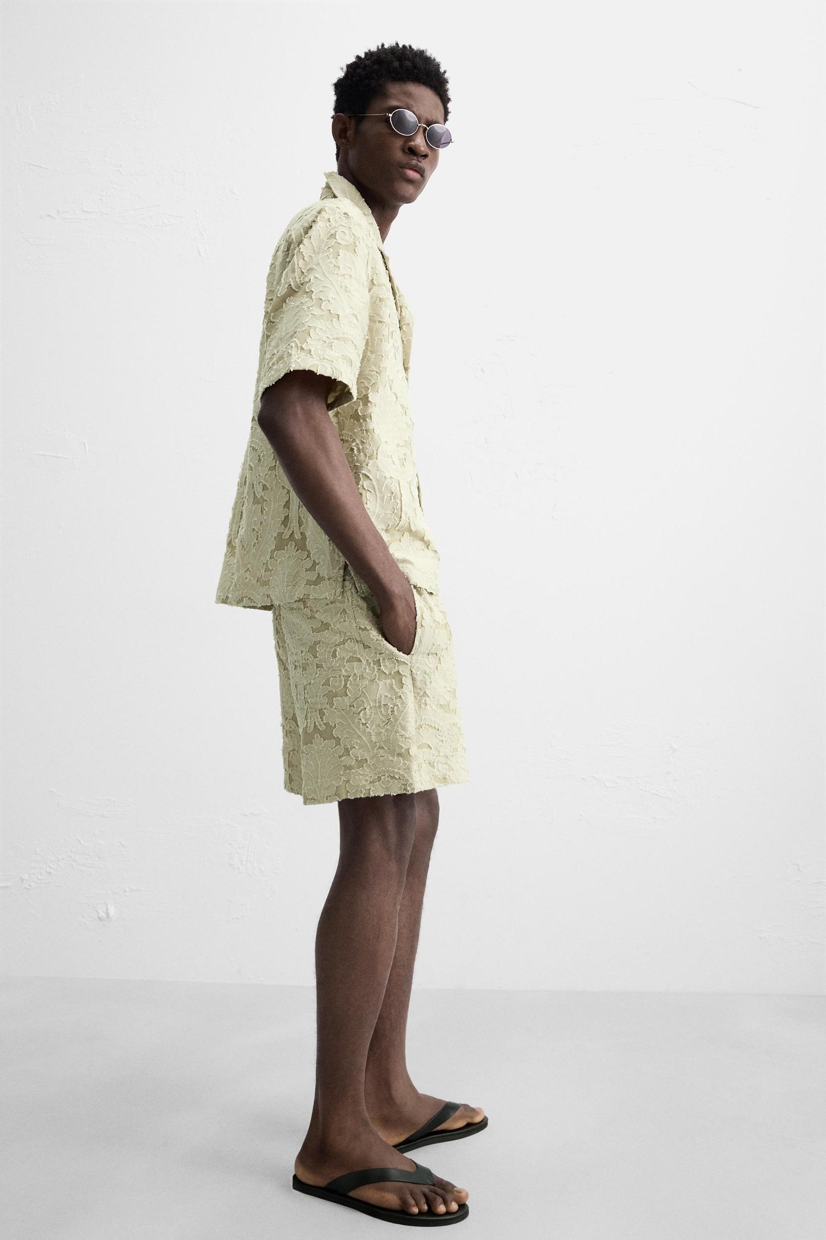 GEOMETRIC JACQUARD SHORTS Product Image