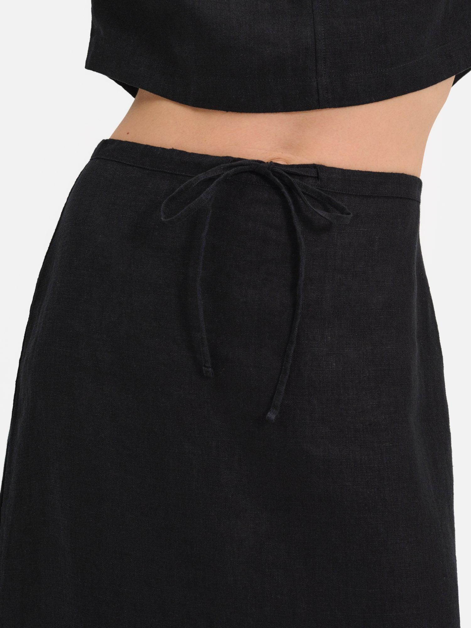 Organic Linen Midi Skirt Female Product Image