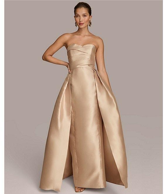 Donna Karan Sweetheart Neck Strapless Mikado Twill Satin Dress Product Image