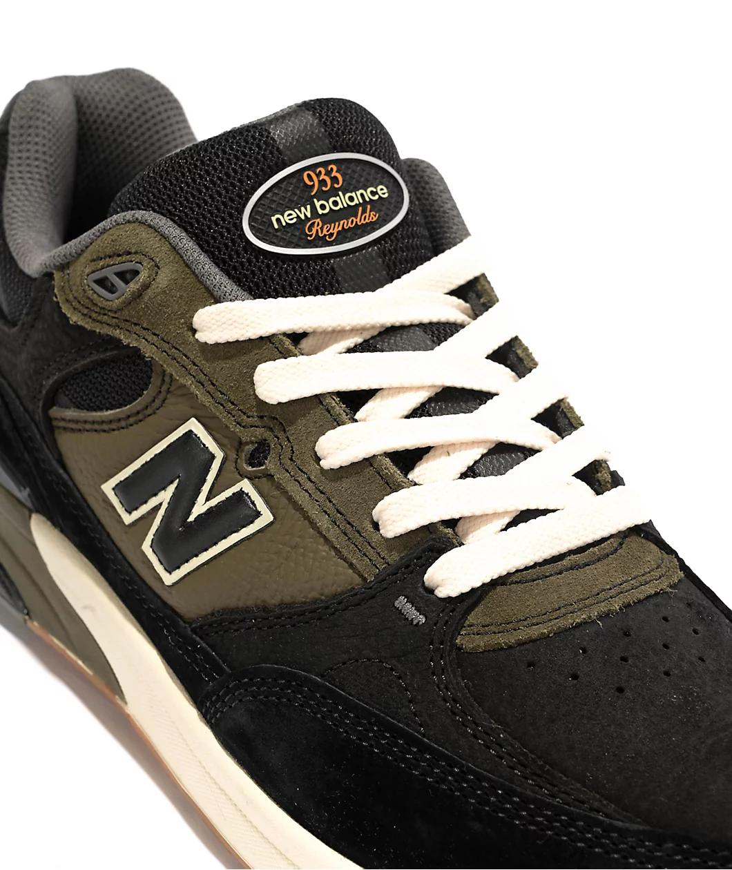 New Balance Numeric 933 Reynolds Black & Olive Skate Shoes Product Image