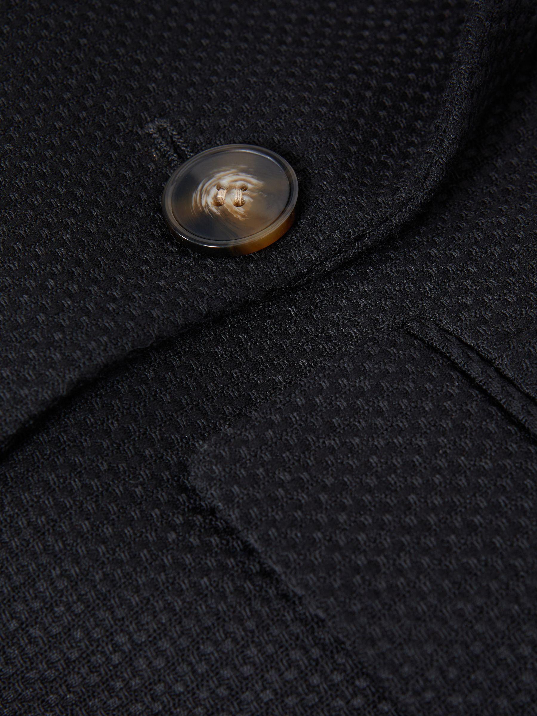 Tailored Textured Wool Blend Double Breasted Blazer in Black Product Image