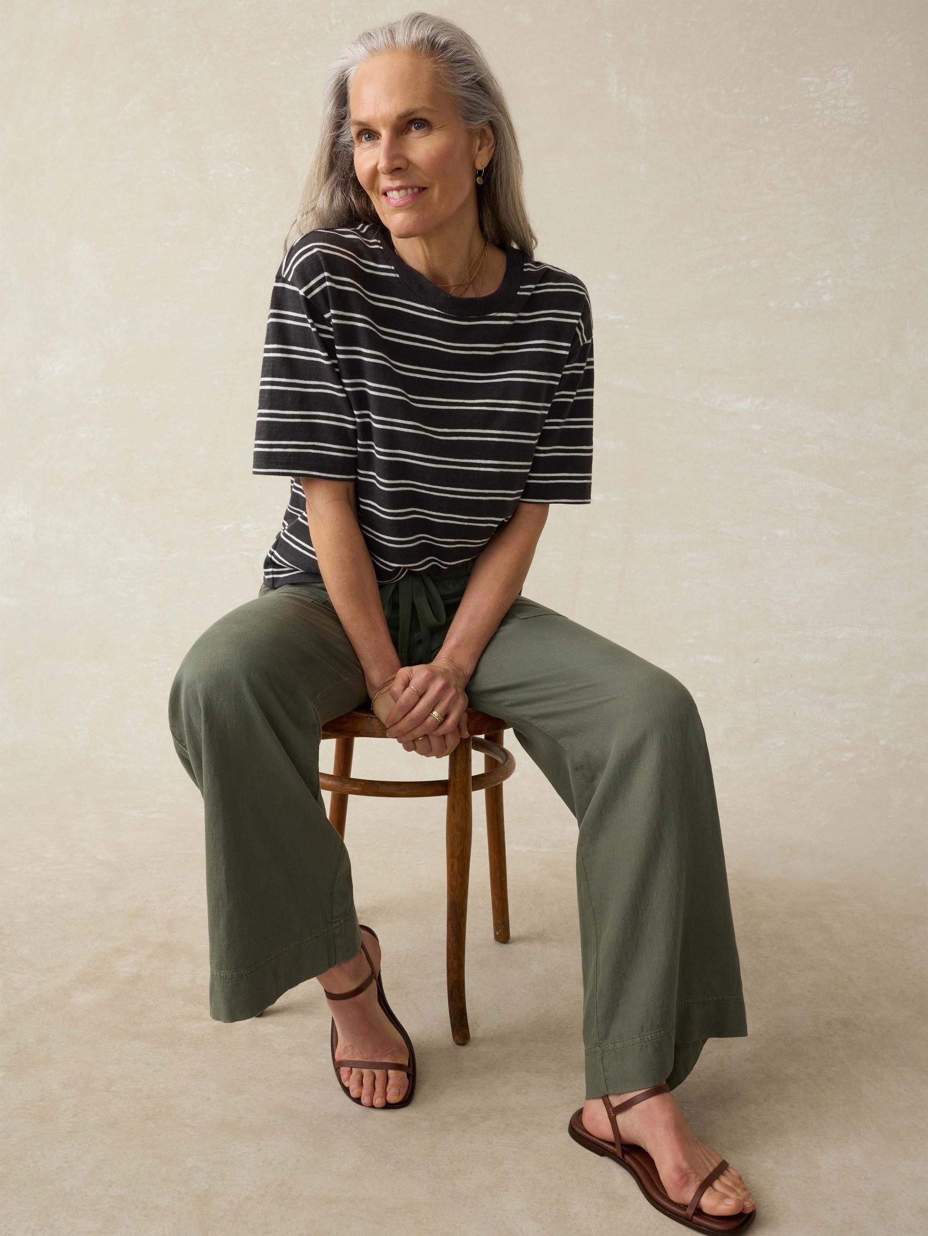 Sunwashed Slub Vintage Tee - Phantom Highland Stripe Female Product Image