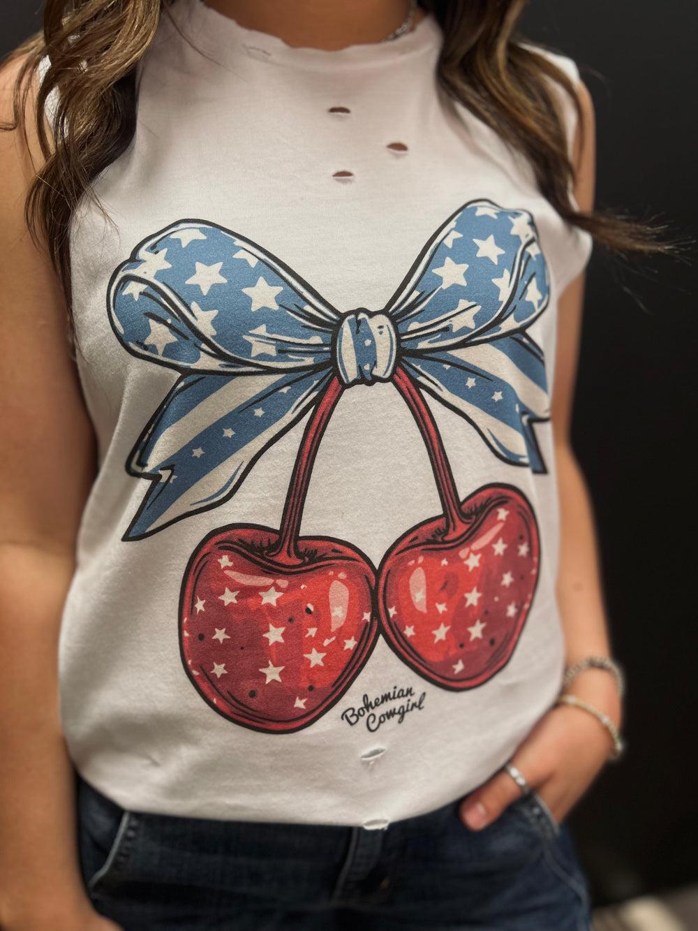 Americana Cherry Holy Tank Top Product Image