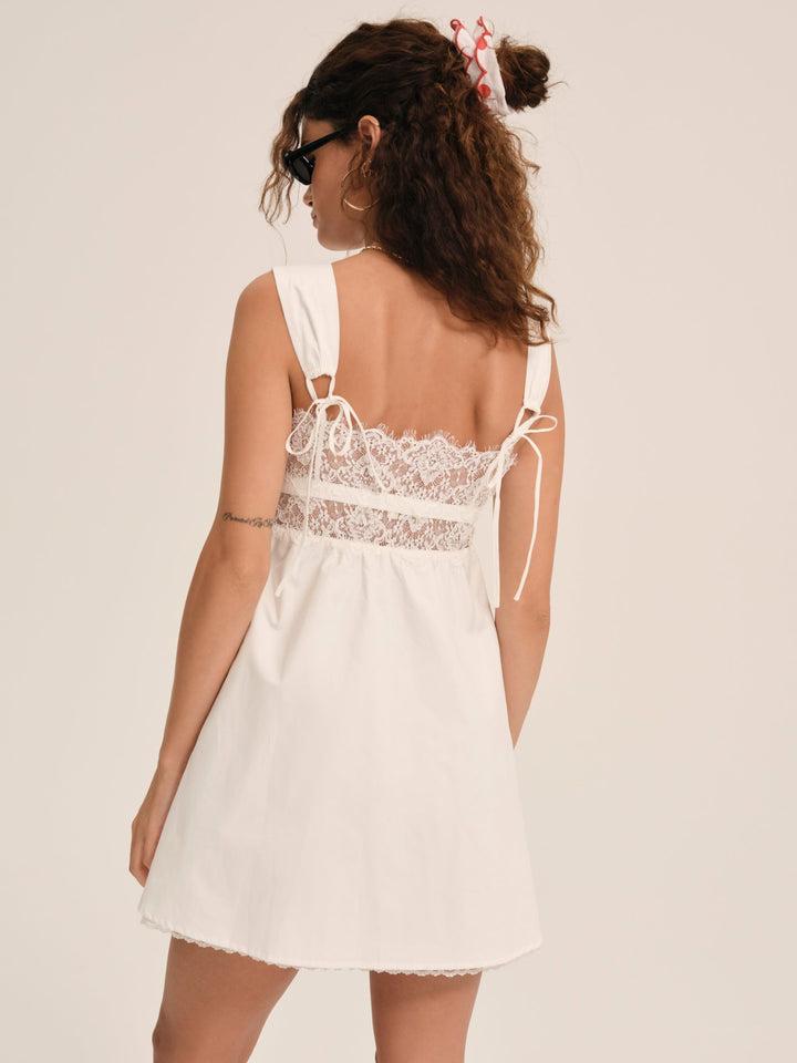 Marion Mini Dress — White Product Image