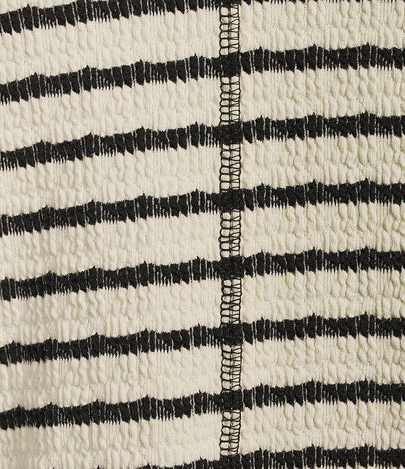 Moa Moa Striped V-Neck Short Sleeve Top Product Image