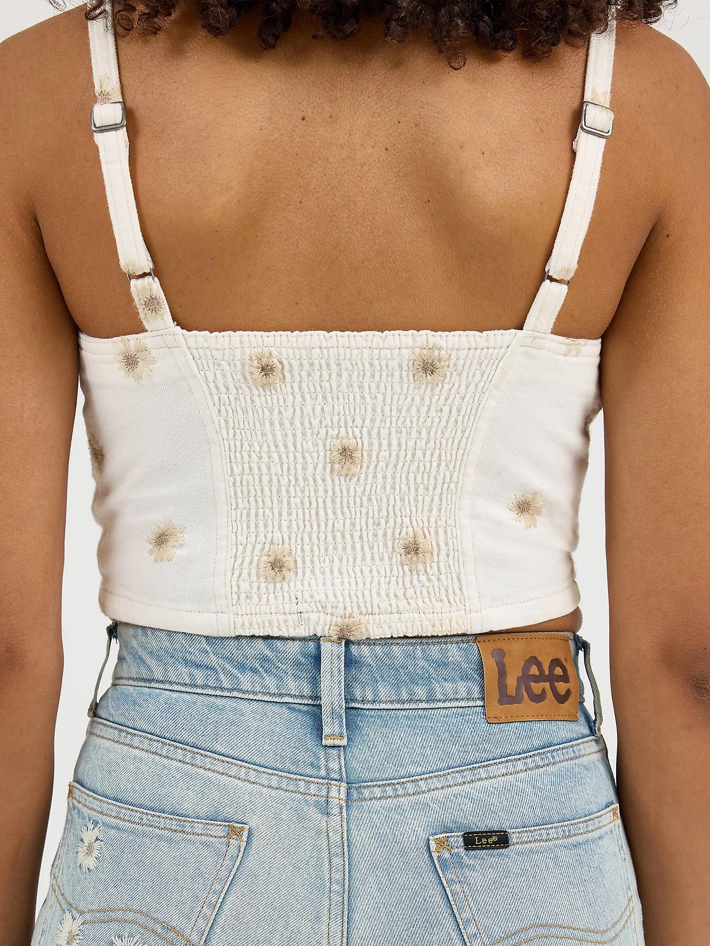 Women's Daisy Embroidered Seamed Denim Tank | Women's Tops & Tees | Lee® Product Image