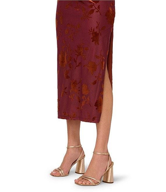 Adrianna Papell Off-The-Shoulder Burnout Velvet Midi Dress Product Image