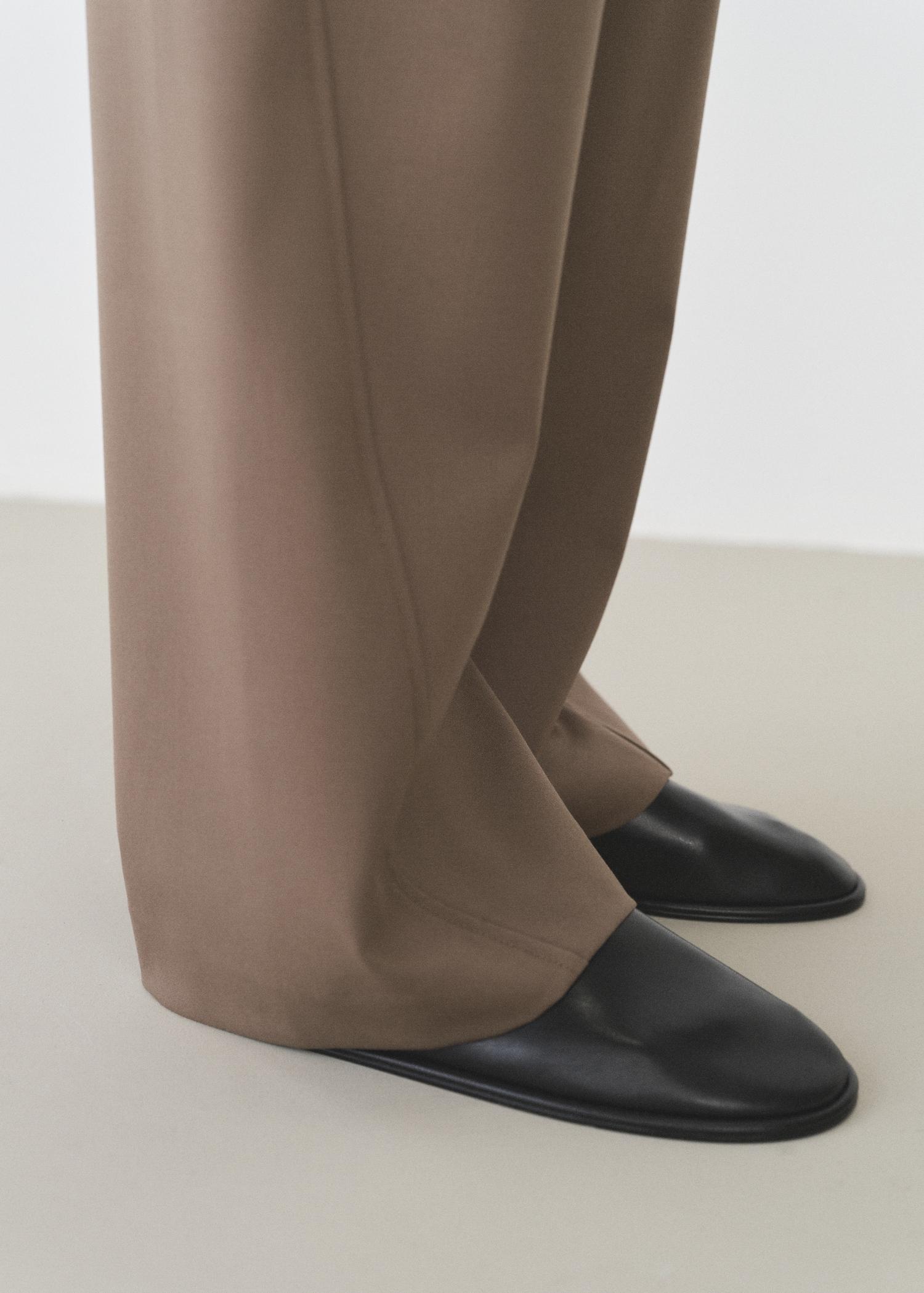 Belt straight-fit pants - Women | MANGO USA Product Image
