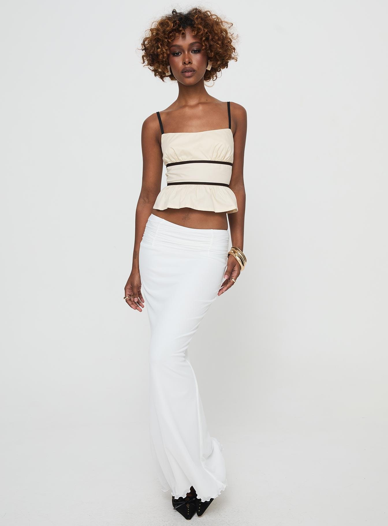Meredith Maxi Skirt White Product Image