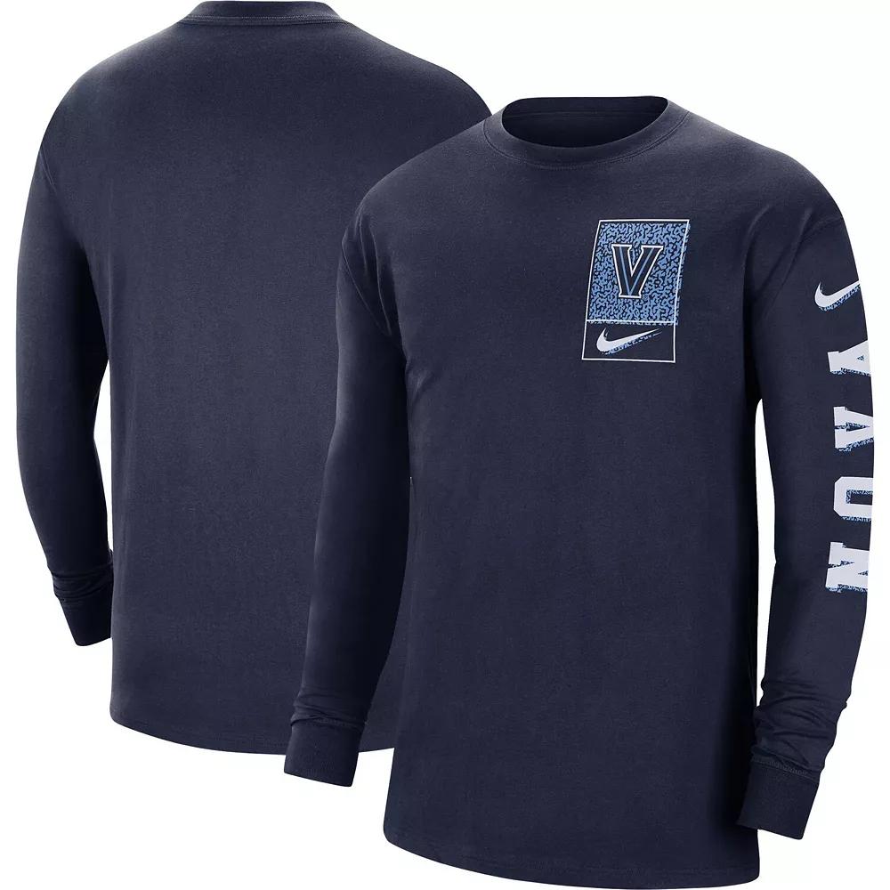 Men's Nike Navy Villanova Wildcats Seasonal Max90 2-Hit Long Sleeve T-Shirt, Size: XL, Blue Product Image