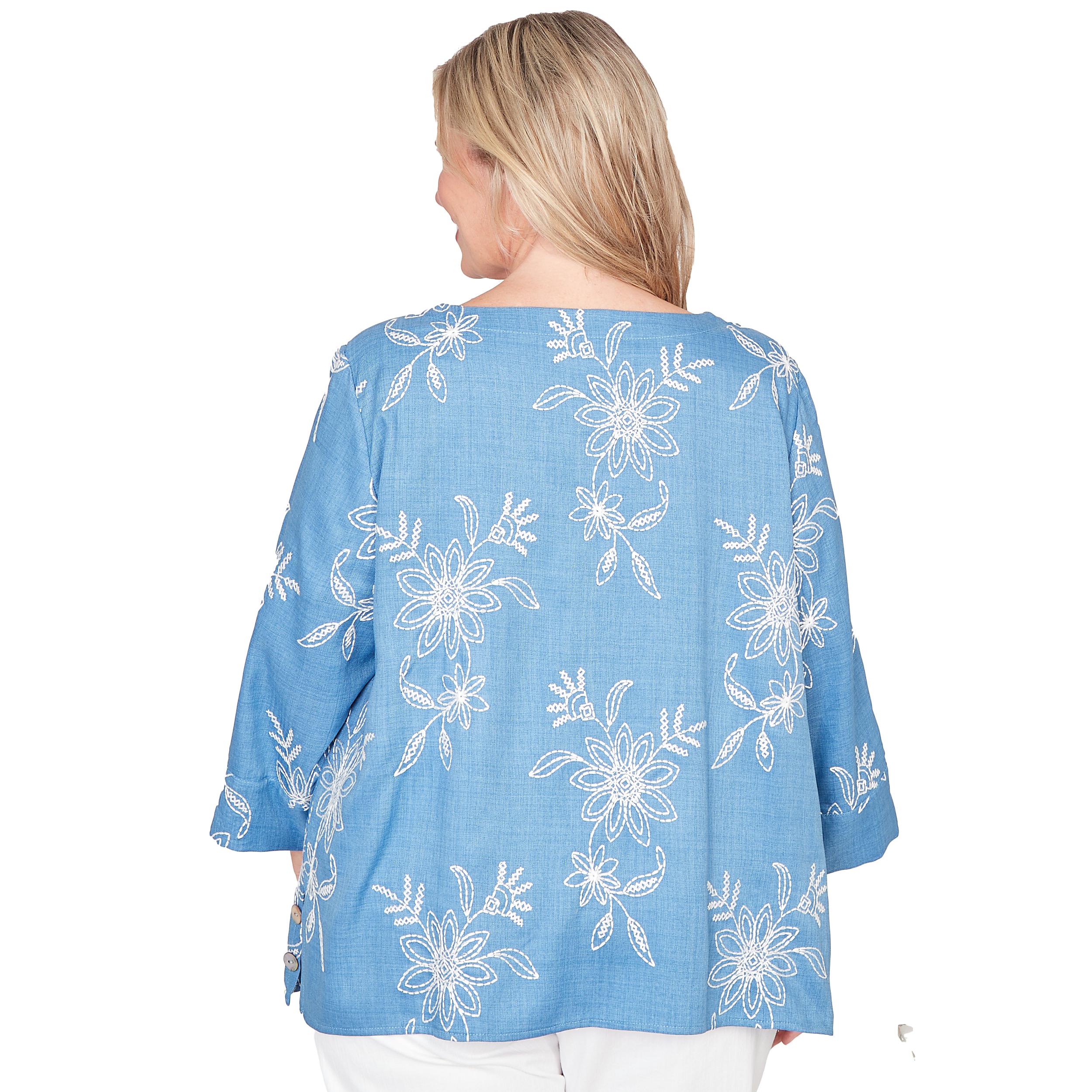 Alfred Dunner Tossed Floral Embroidered Top - Plus Product Image