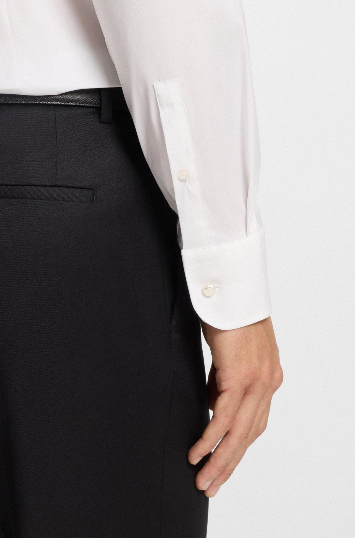 Easy-iron slim-fit shirt in cotton-blend poplin Product Image