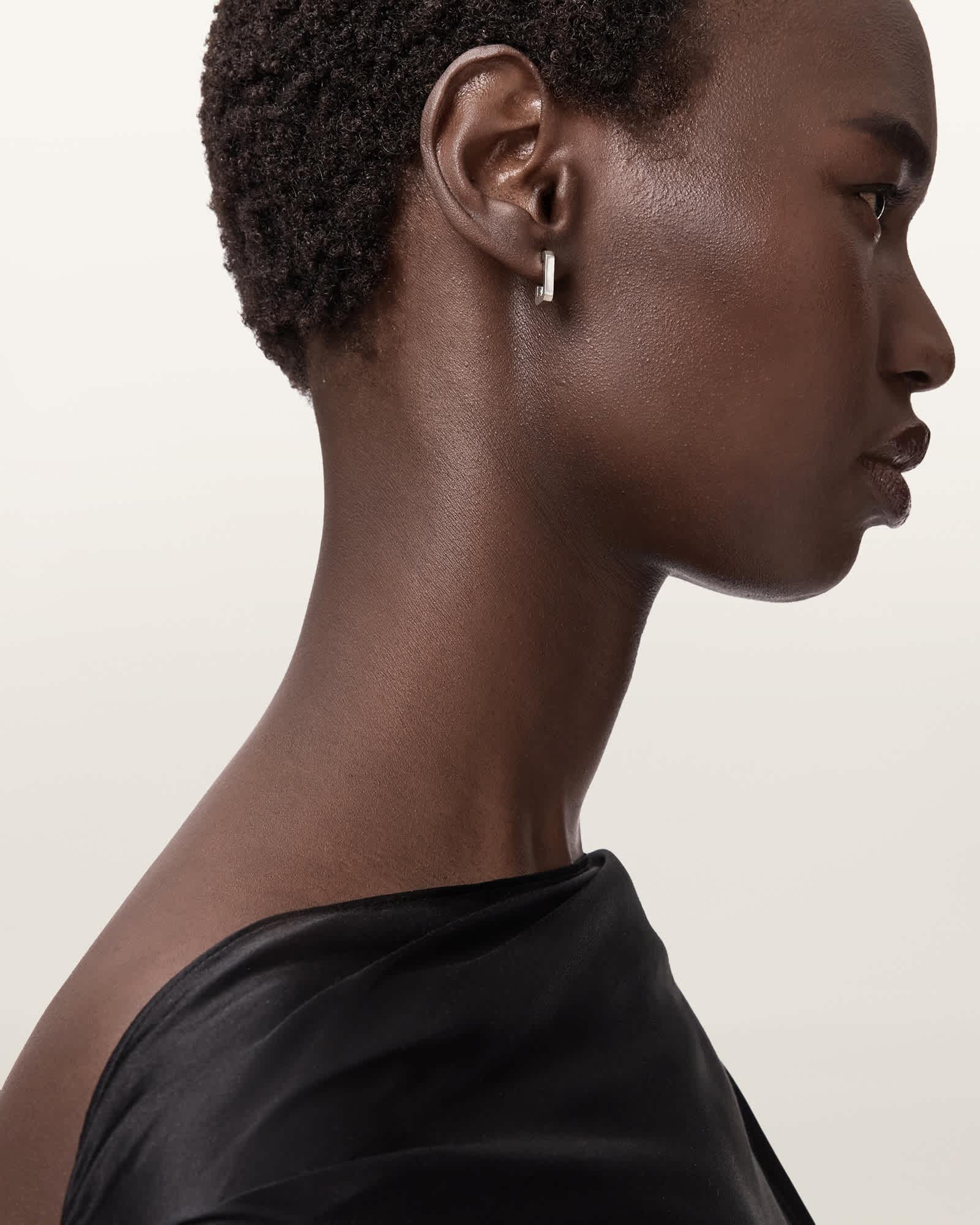 Lia Large Heart Necklace WARM SILVER | ALLSAINTS US Product Image