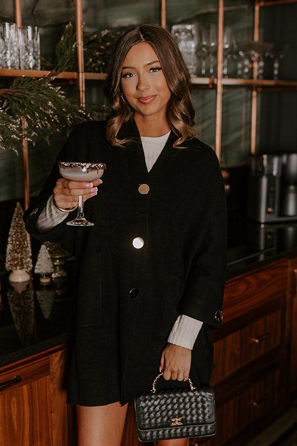 Coffee Aroma Oversized Cardigan in Black Product Image