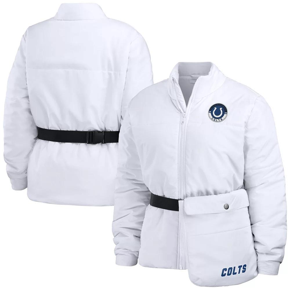 Women's WEAR by Erin Andrews  White Indianapolis Colts Packaway Full-Zip Puffer Jacket, Size: 2XL Product Image