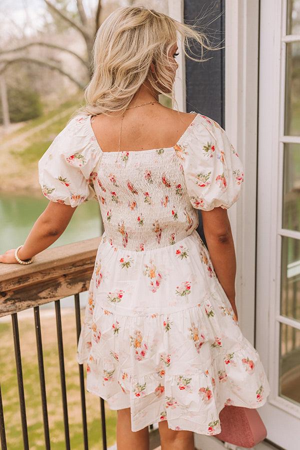 French Villa Floral Smocked Mini Dress Product Image