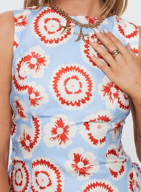 Earlie Mini Dress Blue / Red Product Image