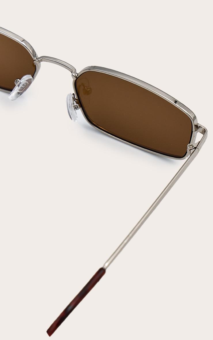 Silver Square Brown Lens Sunglasses Product Image