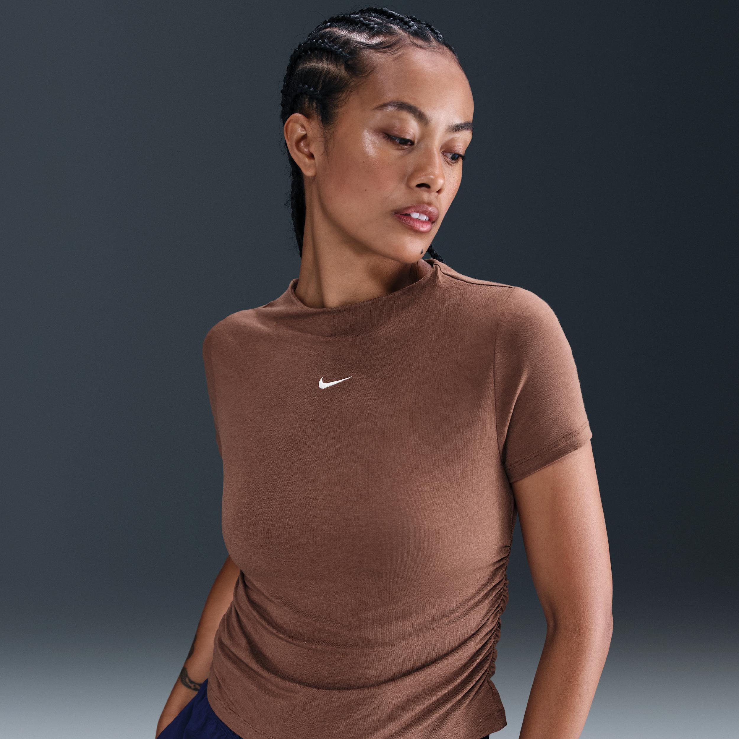 Womens Nike Sportswear Chill Knit Tight Short-Sleeve Mock-Neck Top | HV2401-265 Product Image