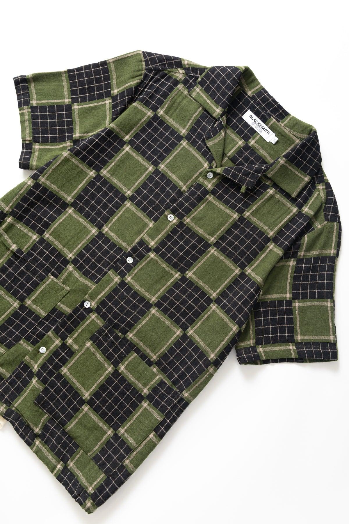 Blacksmith - Check Weave Resort Shirt - Green Product Image
