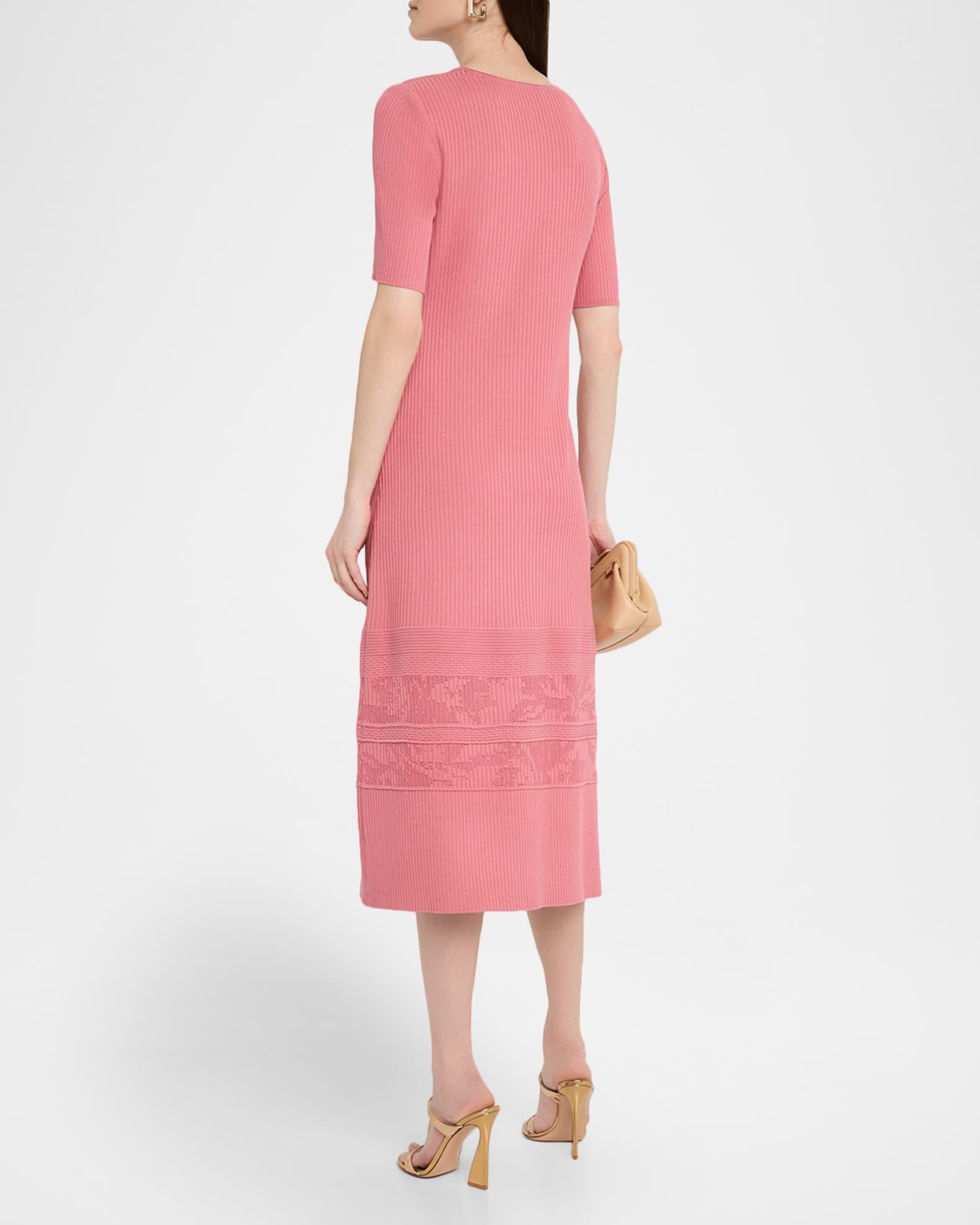 A-Line Ribbed Soft Knit Midi Dress Product Image