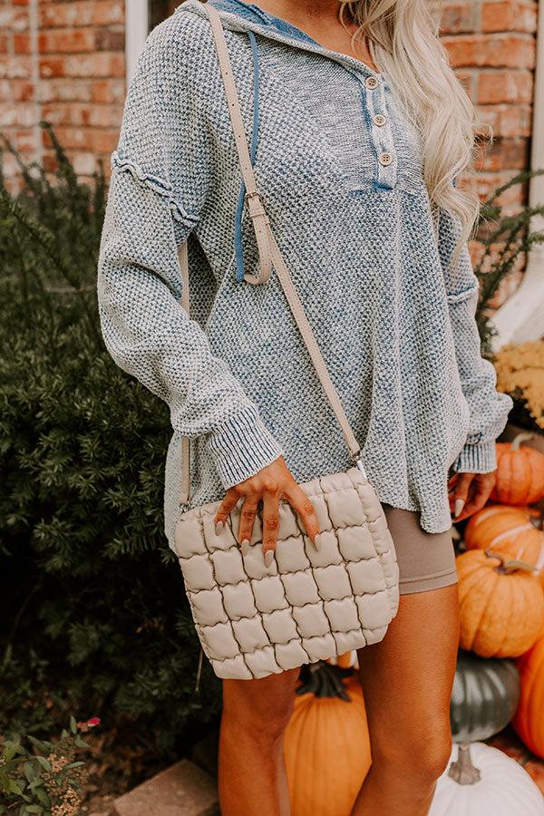 Park Avenue Cutie Faux Leather Quilted Purse in Beige Product Image