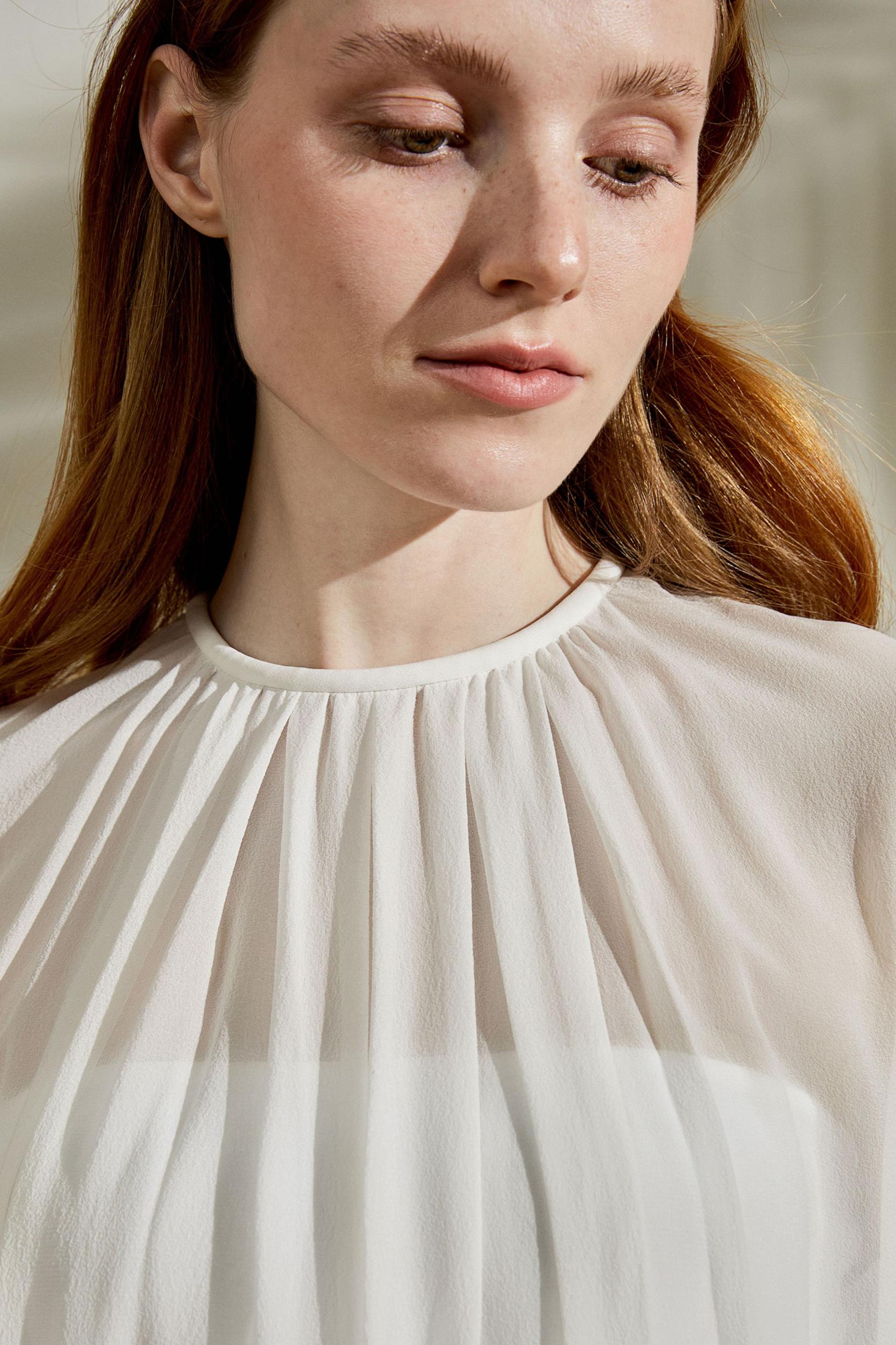 Crewneck Silk Georgette Dress Product Image