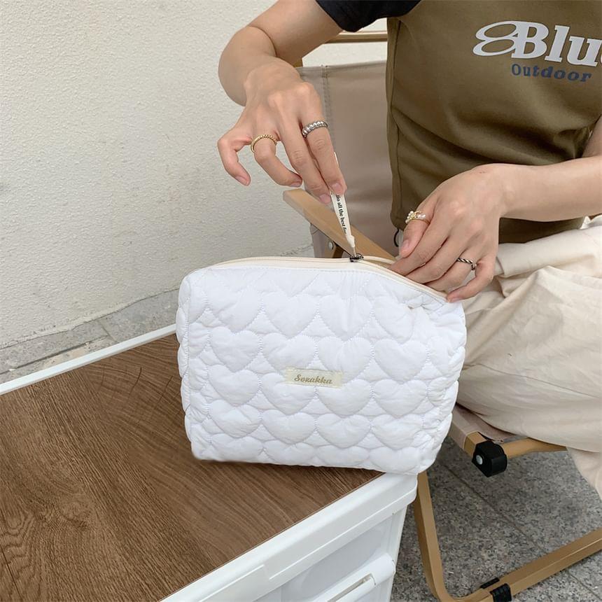 Lettering Applique Makeup Bag Product Image