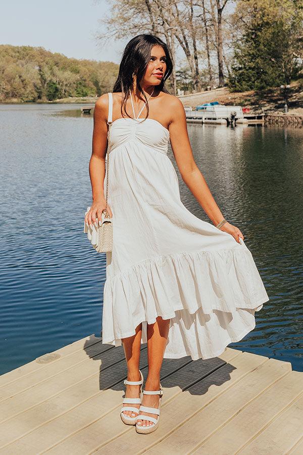 Lakeside Party Halter Midi in White Product Image