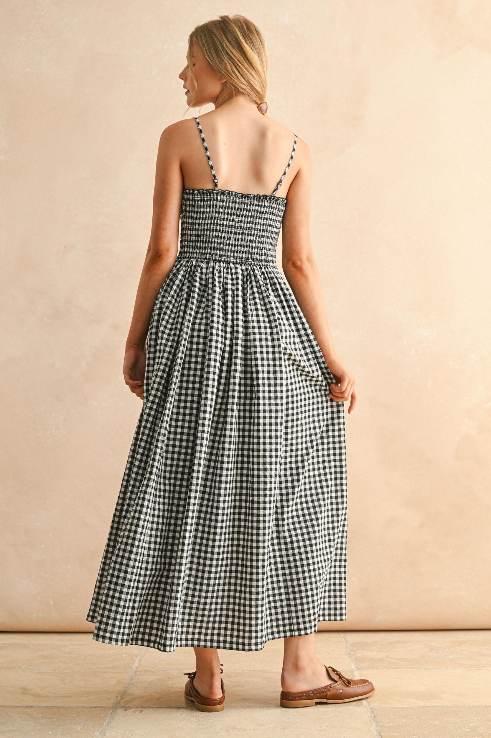 Gingham Smocked Maxi Dress Product Image