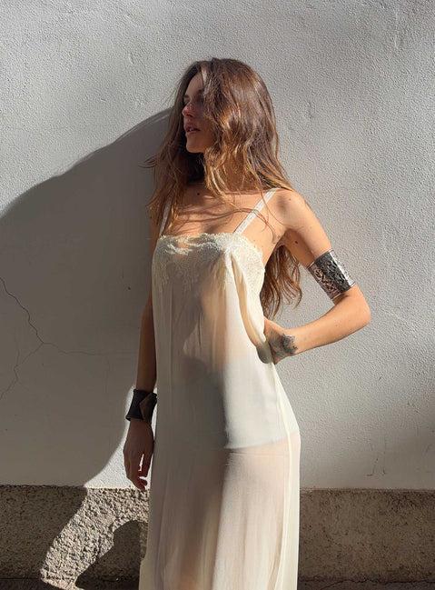 Glacial Sheer Maxi Dress Butter Product Image