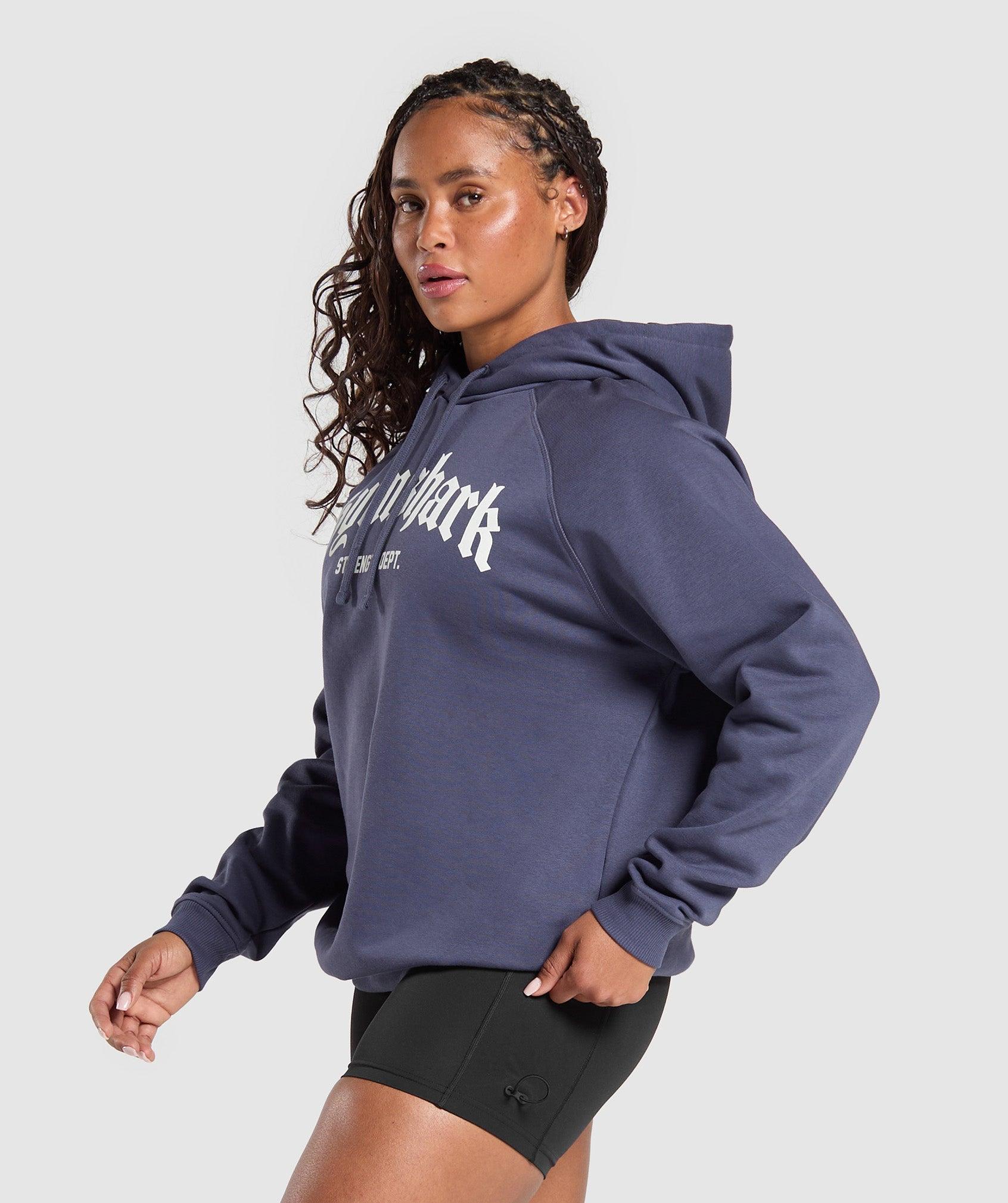 Gymshark Strength Department Graphic Hoodie - Weighted Purple Female Product Image