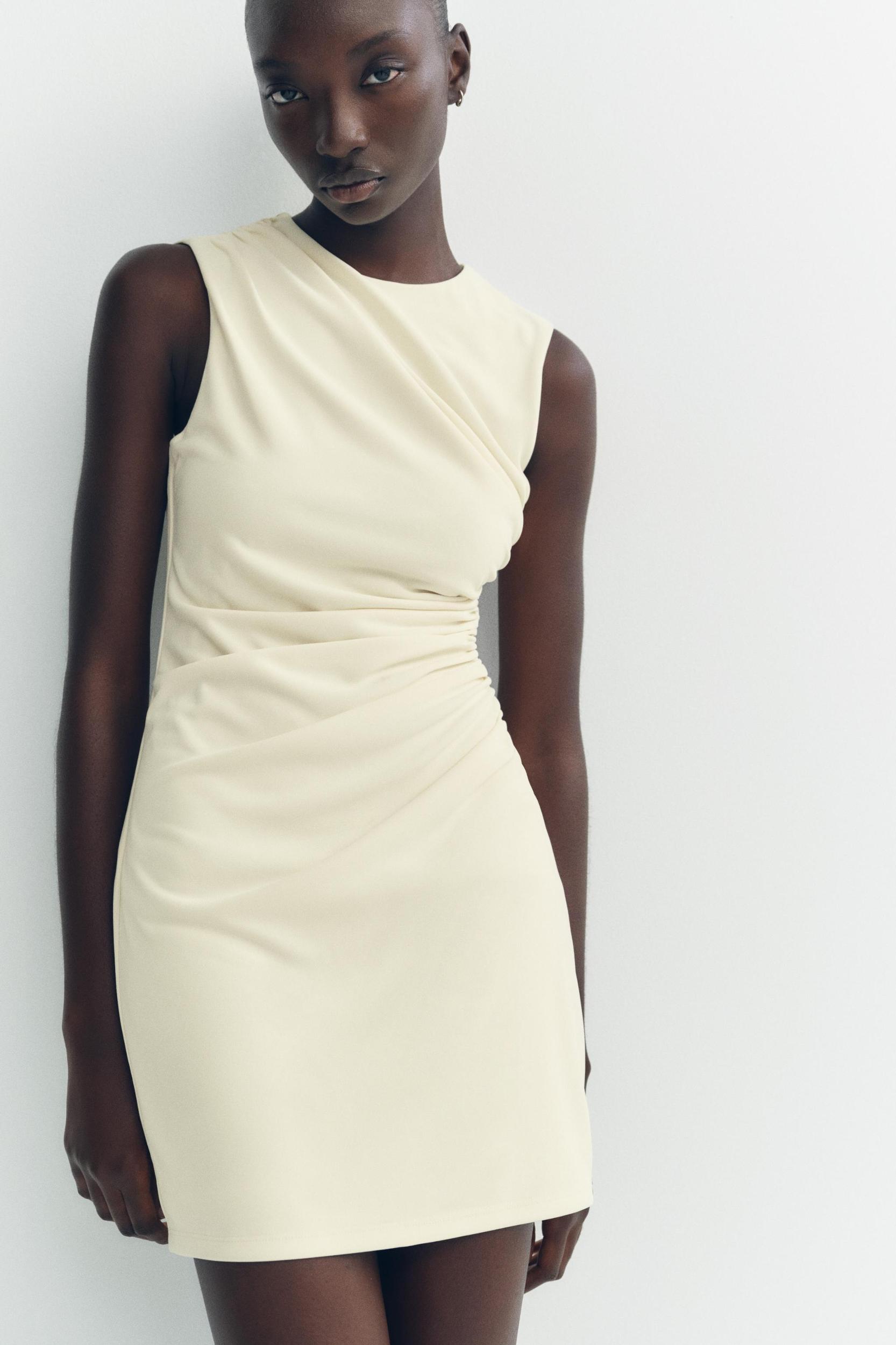 SHORT DRESS WITH RUCHING Product Image