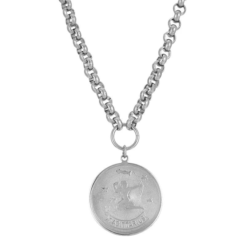 1928 Round Sagitarius Pendant Necklace, Womens, November Product Image