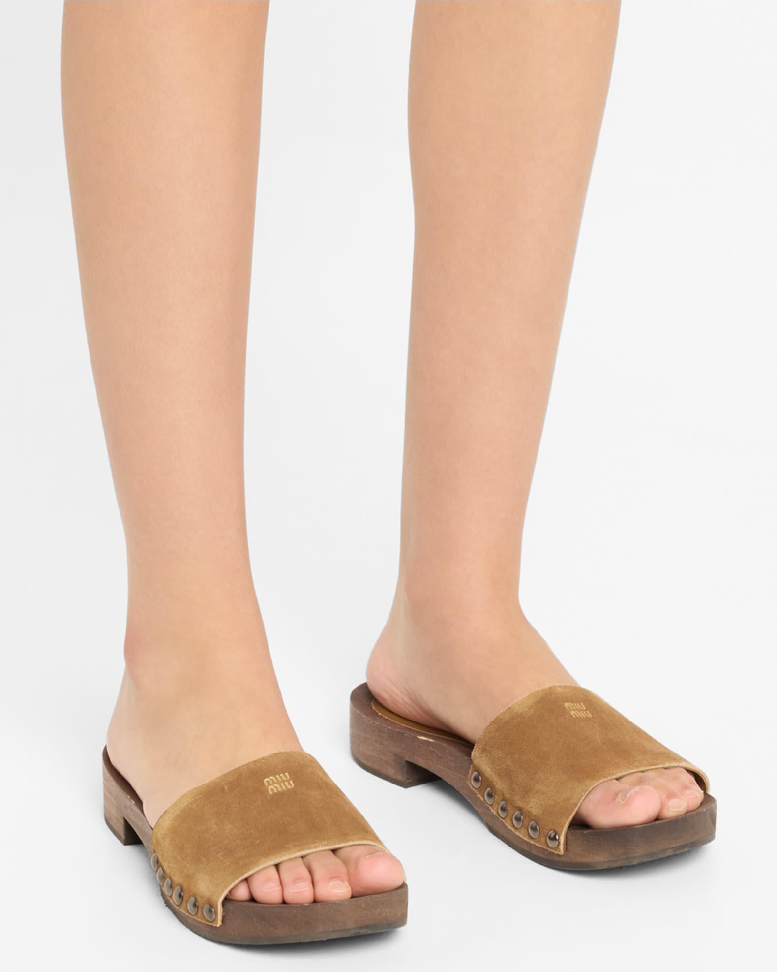 Suede Logo Slide Clogs Product Image