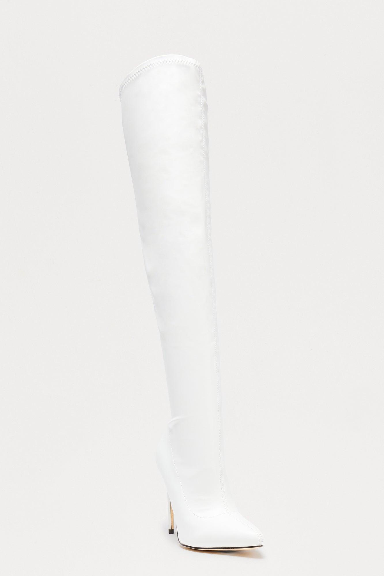 Gyra Thigh High Boots - White Female Product Image