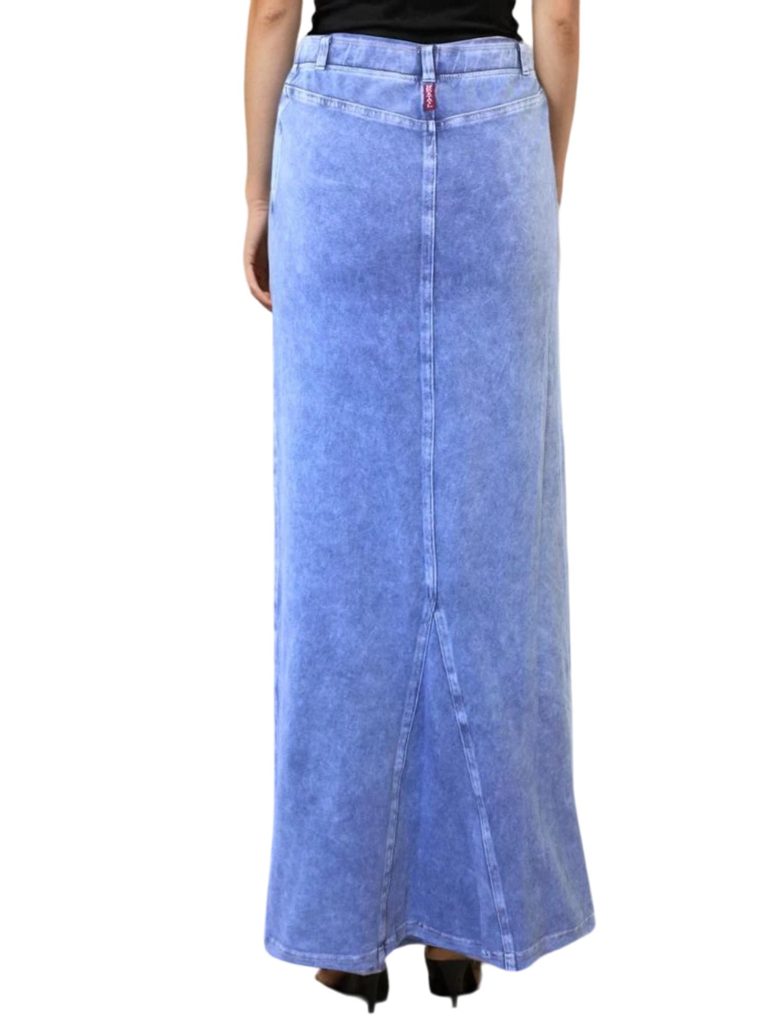 Hard Tail Long Denim Back Inset Skirt WJ-127 Product Image