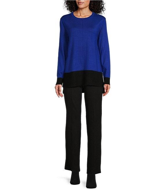 Slim Factor by Investments Stretch Ponte Knit No Waist Slim Straight Pants Product Image
