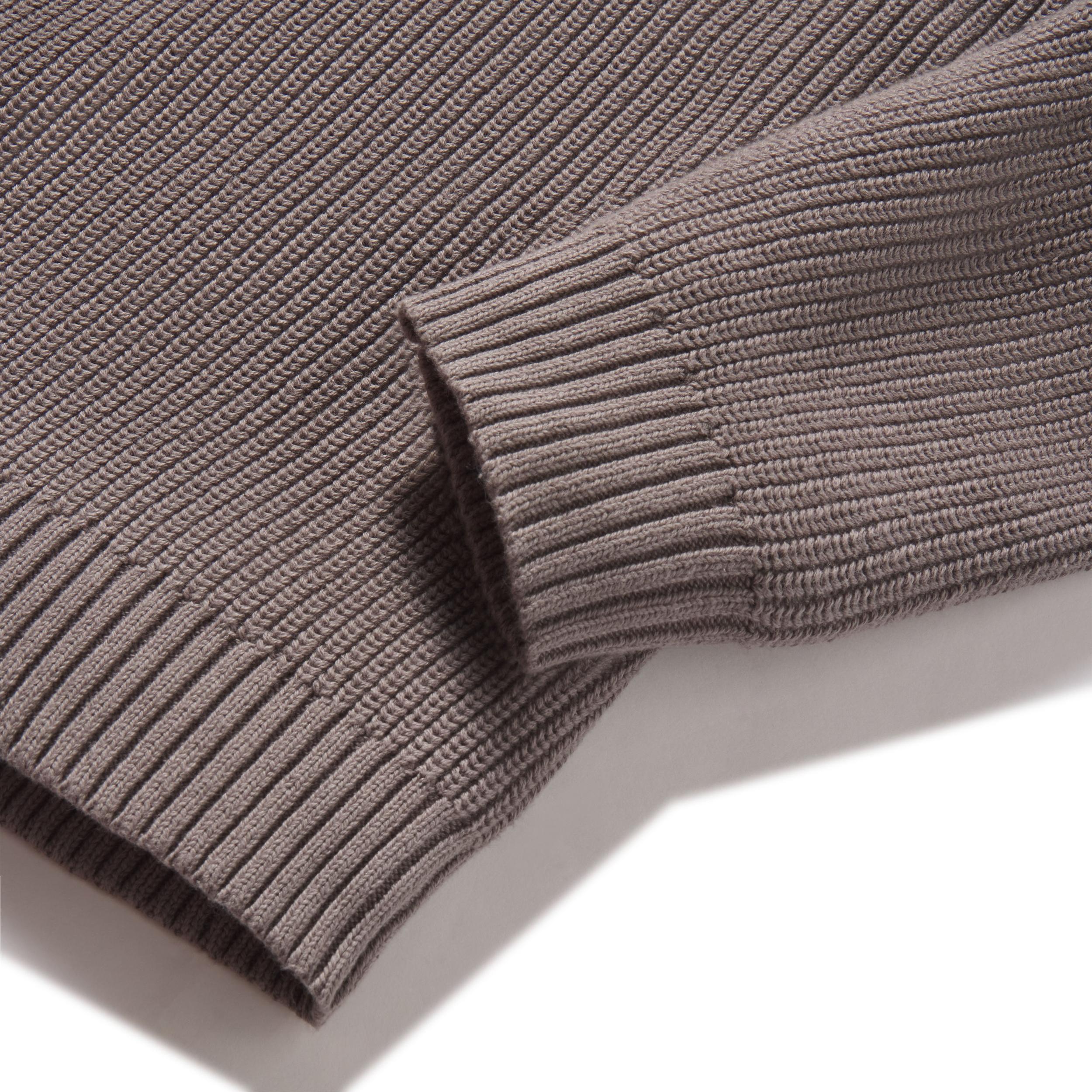 Shaker Stitch Cotton Crewneck Sweater - Frost Gray Product Image