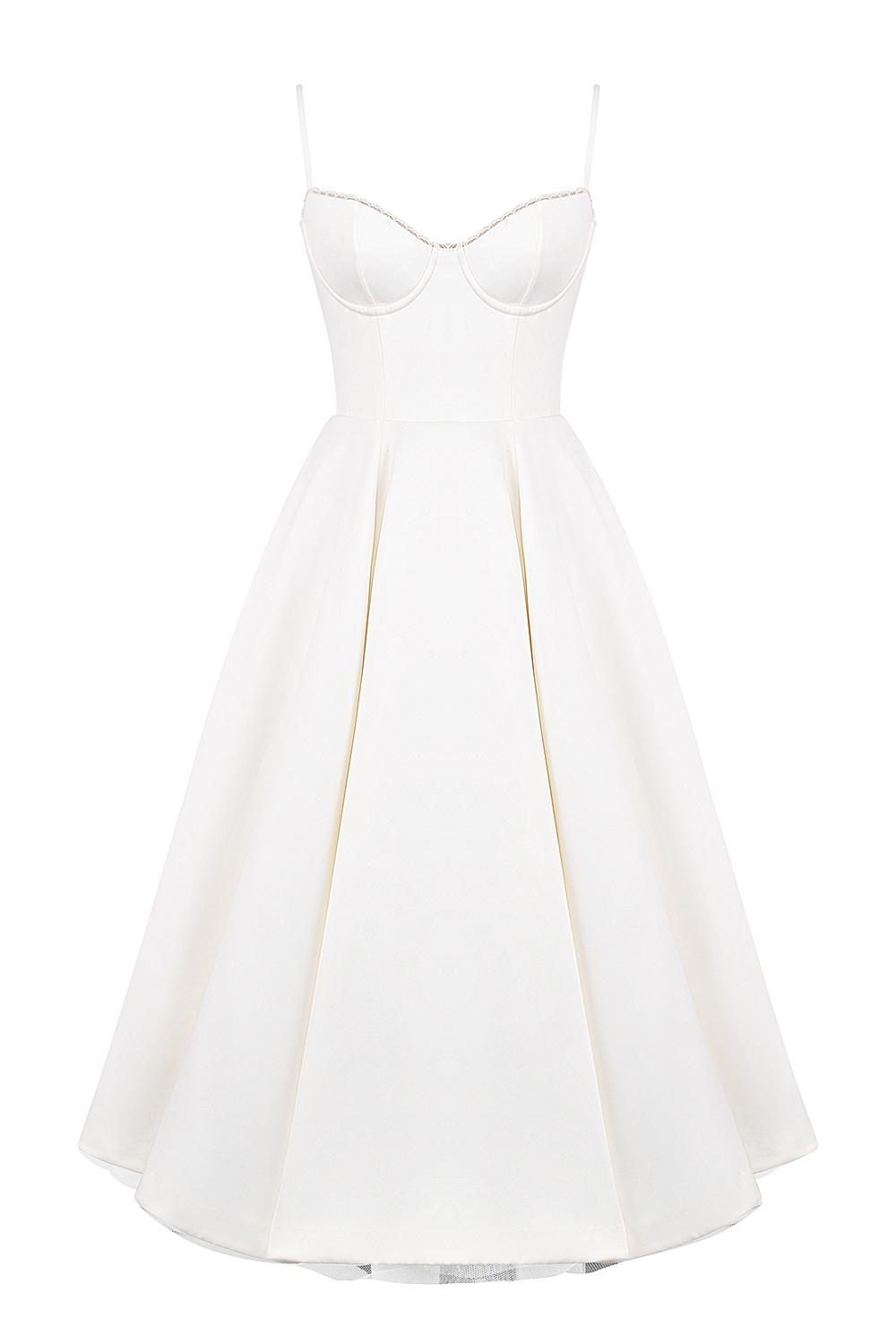 Mademoiselle  white tulle midi dress Product Image